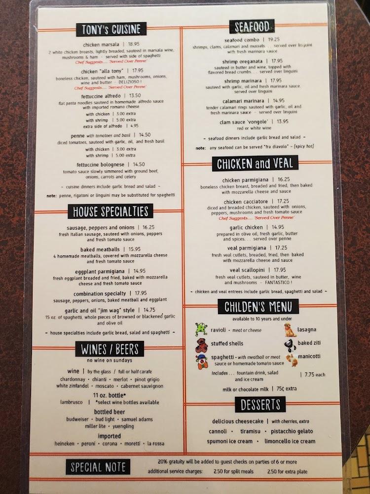 Tony's Italian Kitchen Menu image 4